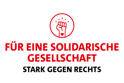 Header: Für eine solidarische Gesellschaft. Gegen rechts und Radikale.