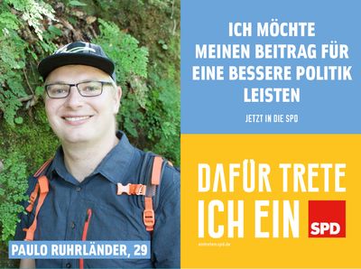 Symbolfoto: Jetzt in die SPD eintreten mit Neumitglied Paulo Ruhrländer