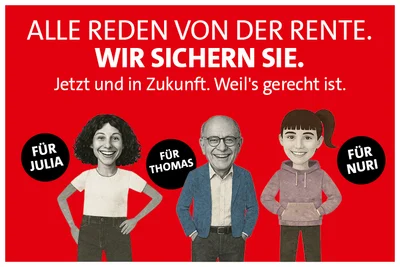Grafik: Alle reden von der Rente. Wir sichern sie.
